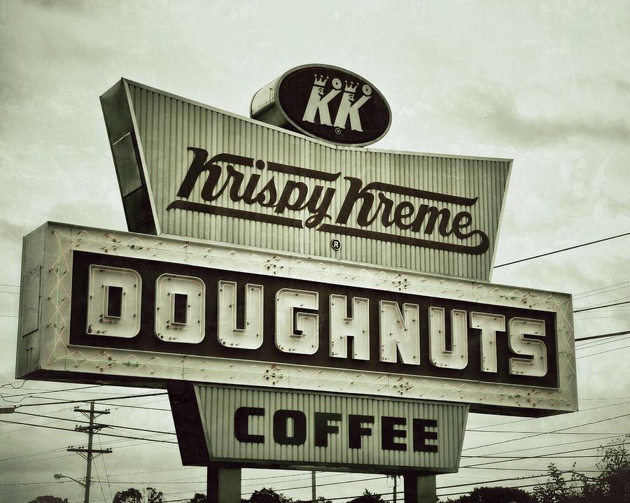 Kitchen Sign Photograph - Doughnuts and Coffee by Brandon Addis