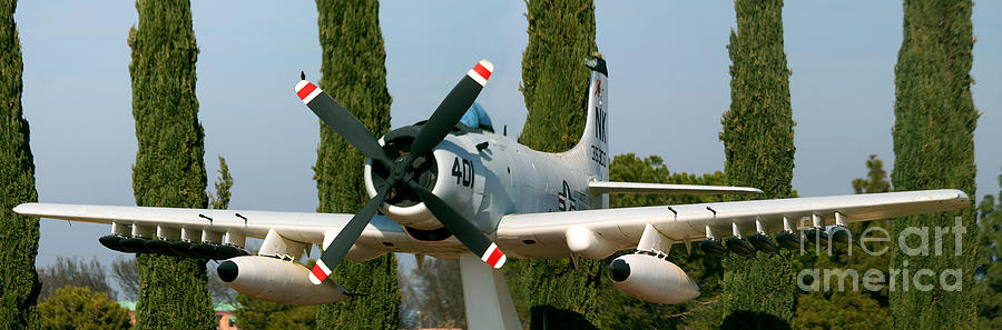 Douglas A-1 Skyraider holds Sentry at Lemoore NAS, California Photograph by Wernher Krutein