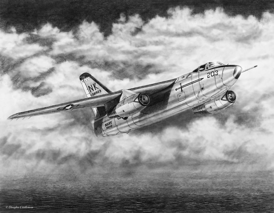 Douglas A-3 Skywarrior Drawing by Douglas Castleman