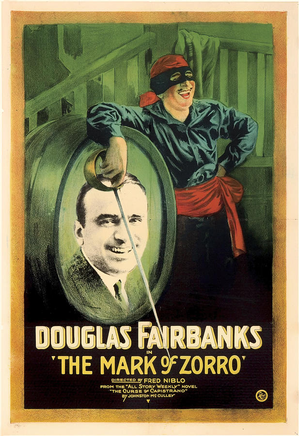 Movie Mixed Media - Douglas Fairbanks in The Mark of Zorro 1920 by Mountain Dreams