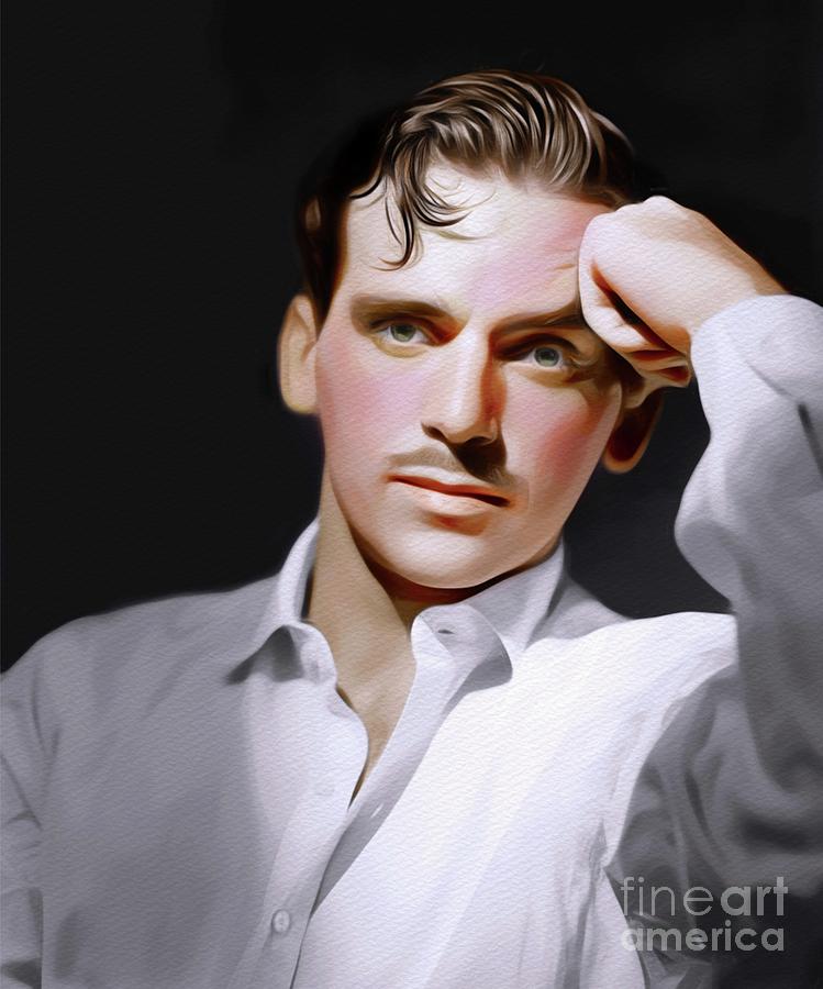 Hollywood Painting - Douglas Fairbanks, Jr., Vintage Movie Star by Esoterica Art Agency