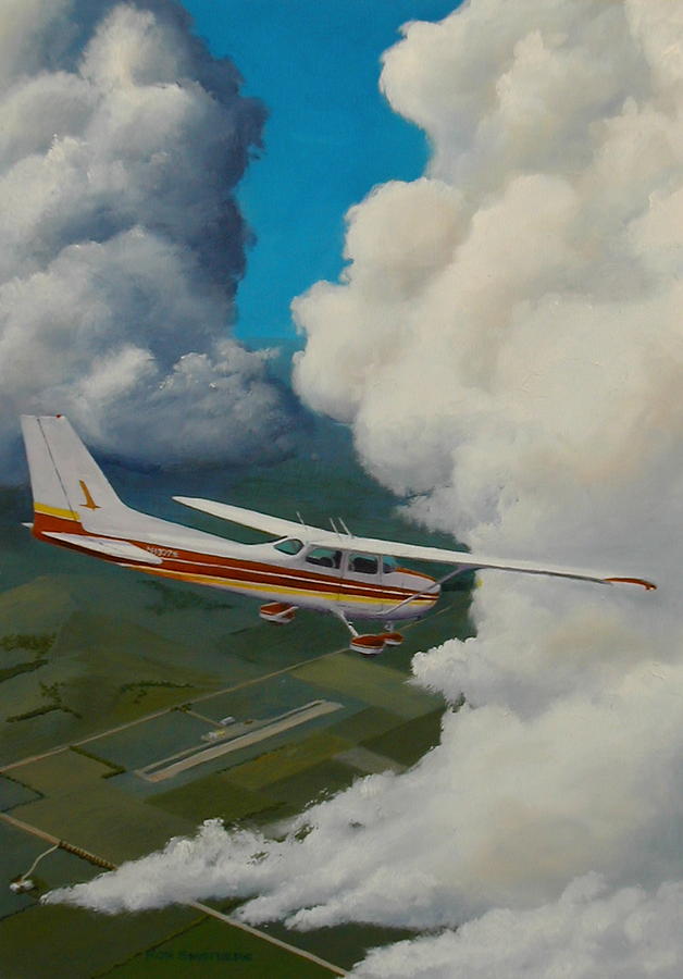 Dougs Cessna Ahead of the Storm Painting by Ron Smothers - Pixels