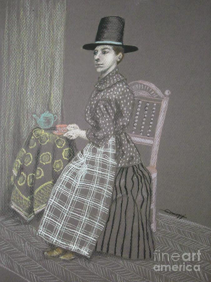 Dour Dower -- Portrait of Welsh Woman in 1885 Drawing by Jayne Somogy