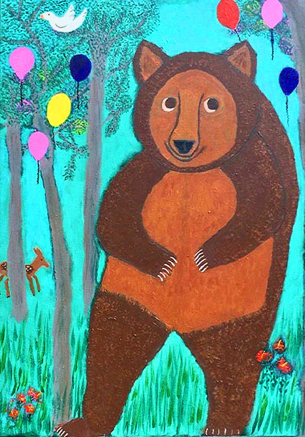 Dove Bear Painting by Sue Gurland