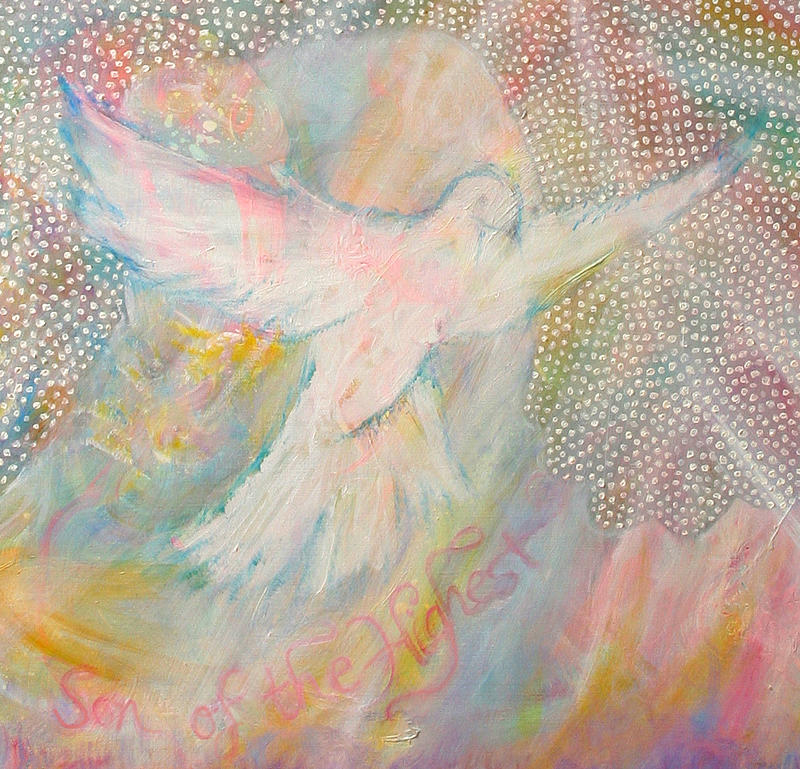 Dove Detail from Immaculate Conception Painting by Anne Cameron Cutri