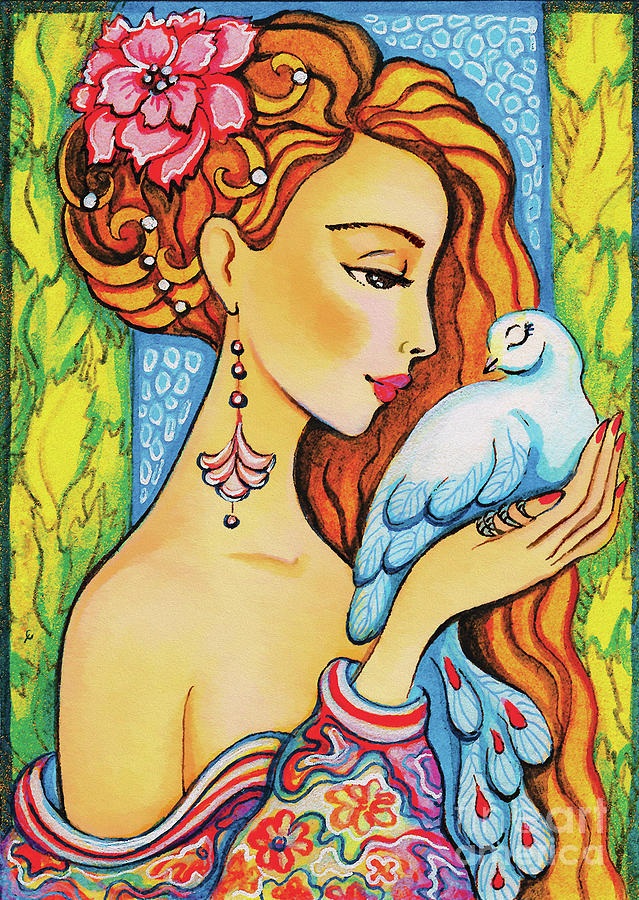 Dove Whisper Painting by Eva Campbell