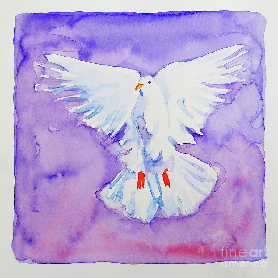 Dove in Flight Painting by Don Locke - Pixels