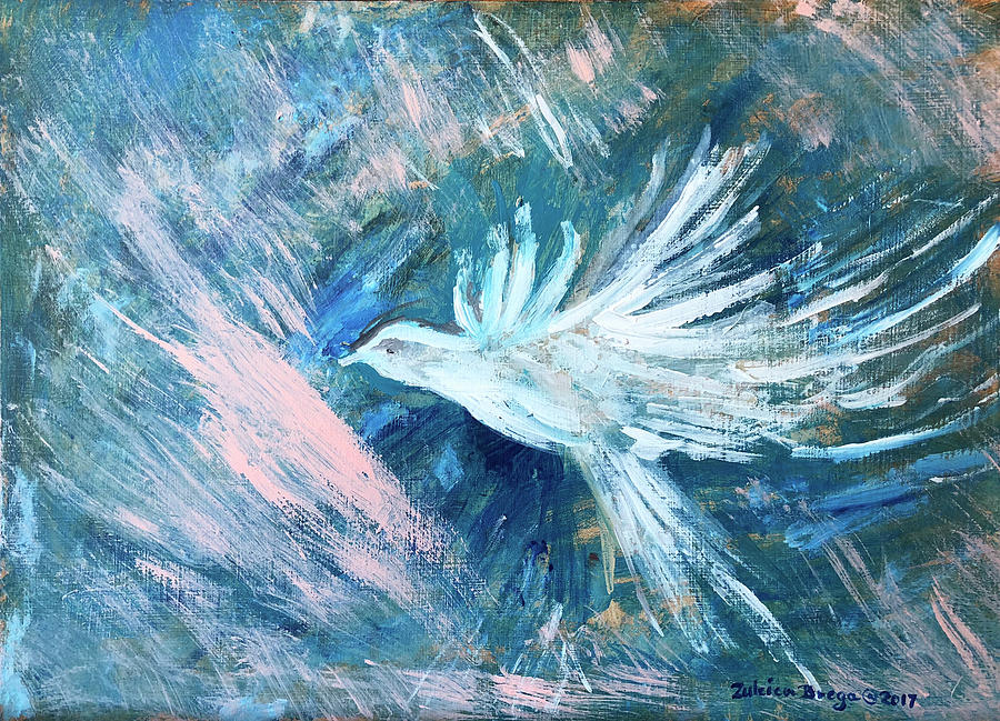 Dove in Flight Painting by Zuleica Brega Thornton | Pixels