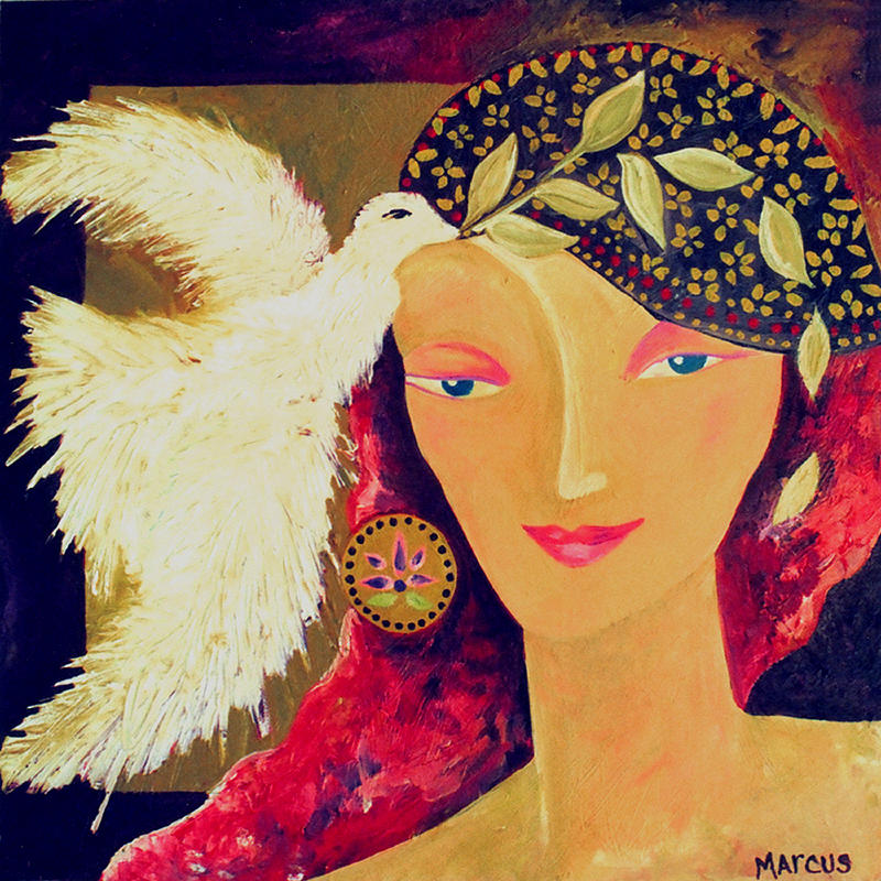 Dove Love Painting by Leslie Marcus Dove Love Painting by Leslie Marcus