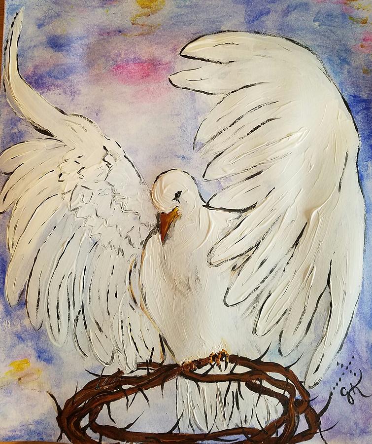 Dove With Crown Painting By Ginette Kenyon - Pixels