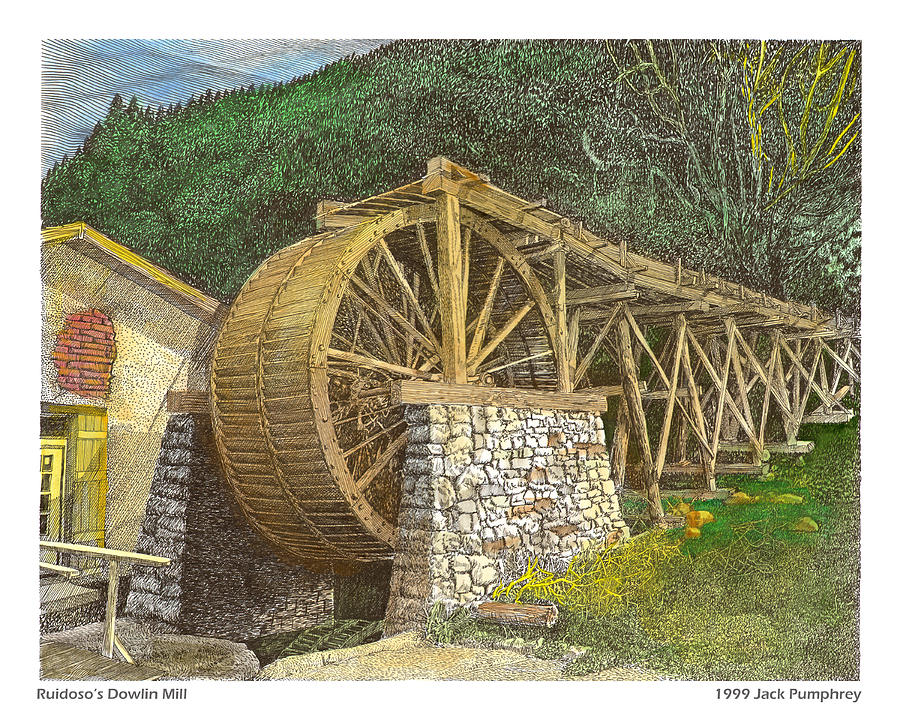Dowlin Water Wheel Painting by Jack Pumphrey