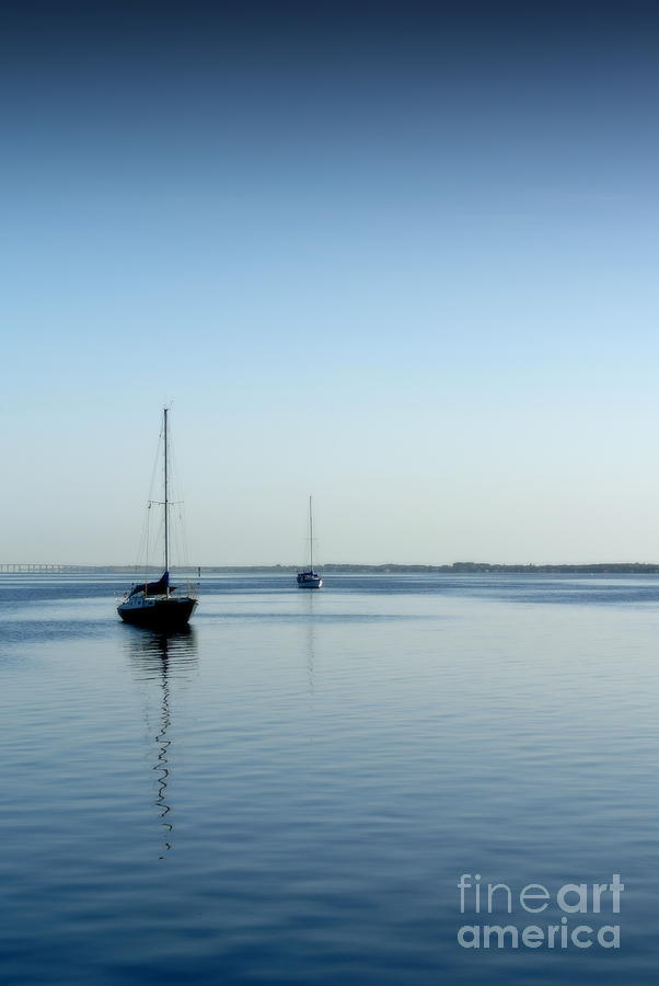 Boat Photograph - Blue Serenity by Charlotte Stevenson