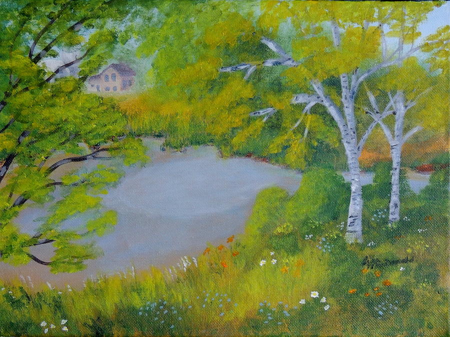 Landscape Painting - Down by the River by Lisa MacDonald Landscape Painting - Down by the River by Lisa MacDonald