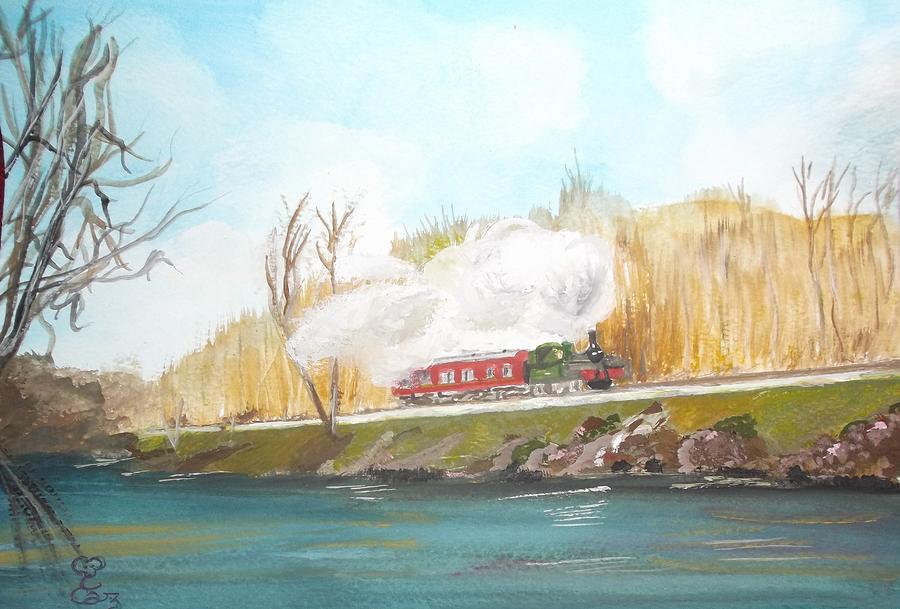 Down by the river side Painting by Carole Robins