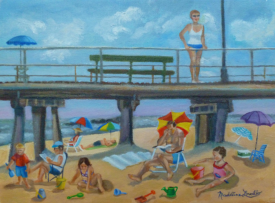 Down By The Seashore in Ocean Grove, N.J. Painting by Madeline Lovallo