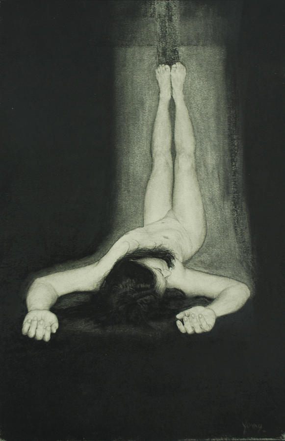 Charcoal Drawing - Down From The Cross by Richard Young