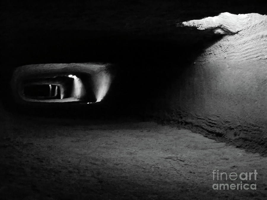 Landscape Photograph - Down in the Gold Mine BW by Tim Richards