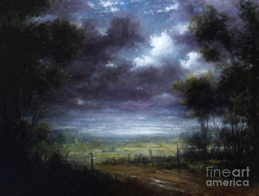 Landscape Painting - Down In To The Valley by Lawrence Preston