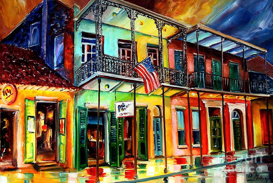 New Orleans Painting - Down on Bourbon Street by Diane Millsap