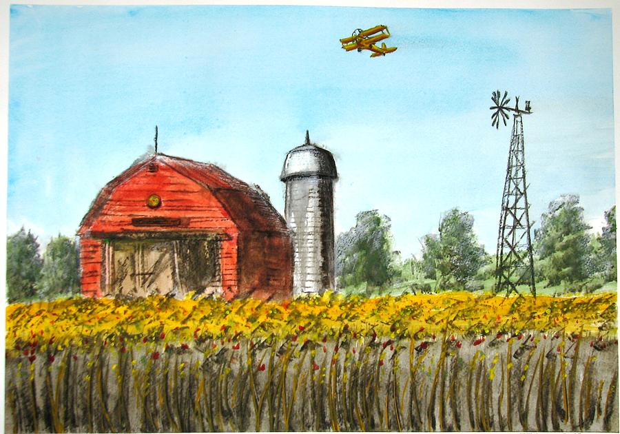 Down on the Farm Painting by Vic Delnore