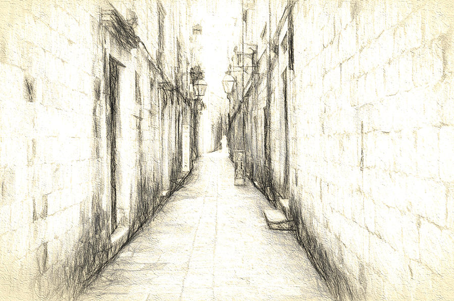 Down the Alley Digital Art by Cathy Anderson