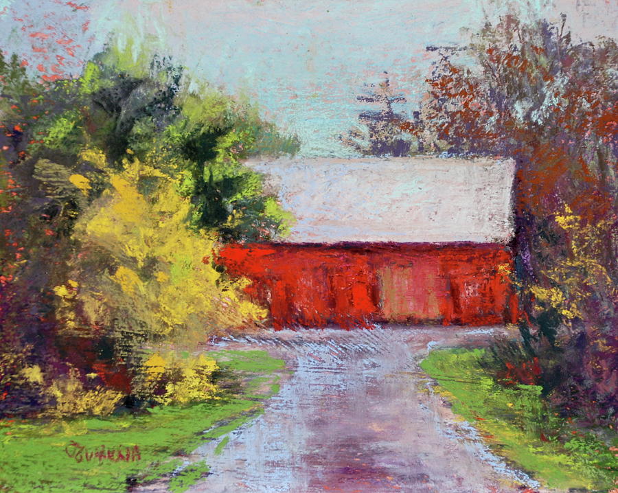 Down the County Road Pastel by Joyce Guariglia