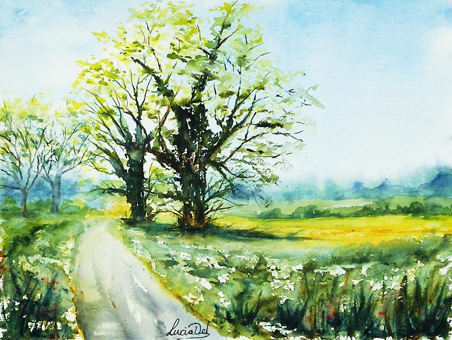 Tree Painting - Down The Lane by Lucia Del