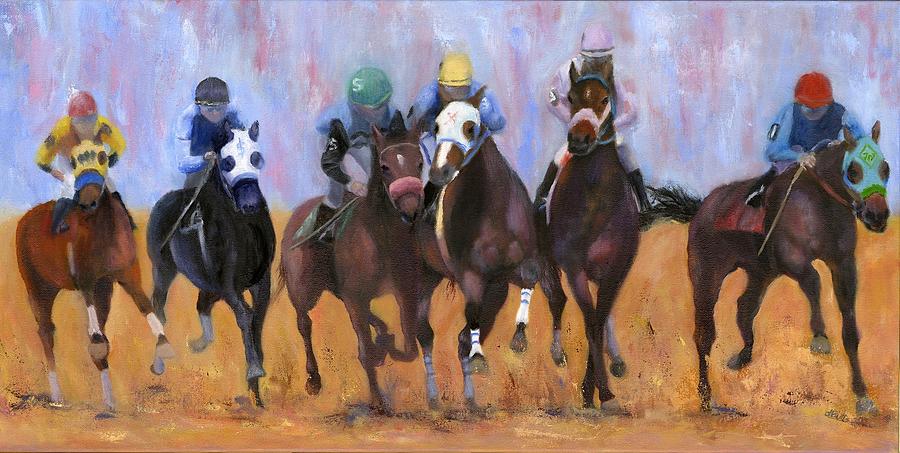 Down the Stretch Painting by Deborah Butts