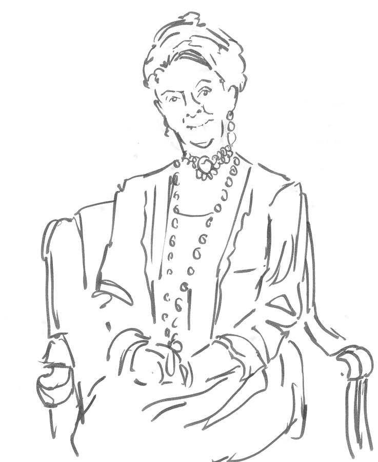 Downton Abbey - The Dowager Countess Drawing by Mike Jory