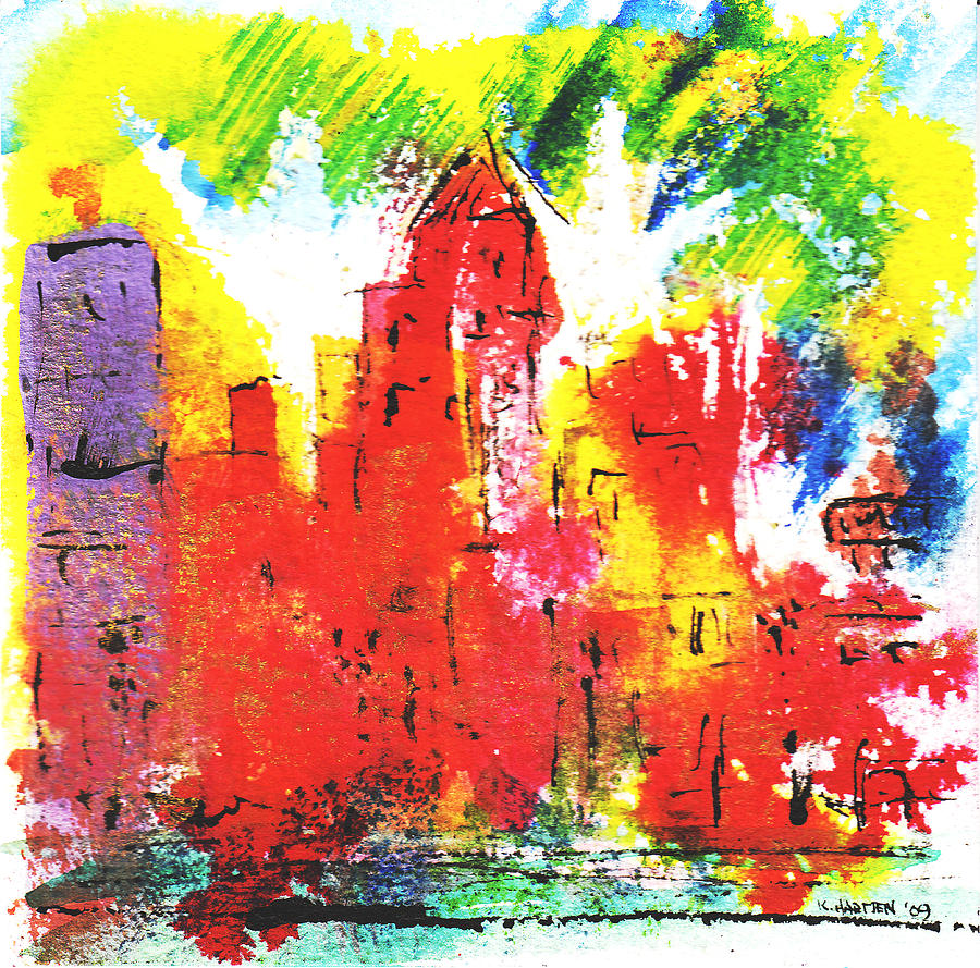 Abstract Painting - Downtown Afternoon by Kerry Hartjen