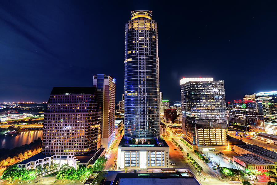 Downtown Austin By Night Photograph by Jason Chu