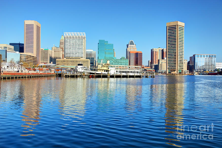 Downtown Baltimore Skyline Along The Inner Harbor Photograph By Denis