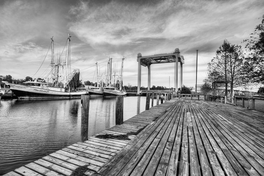 Black And White Photograph - Downtown Bayou La Batre Black and White by JC Findley
