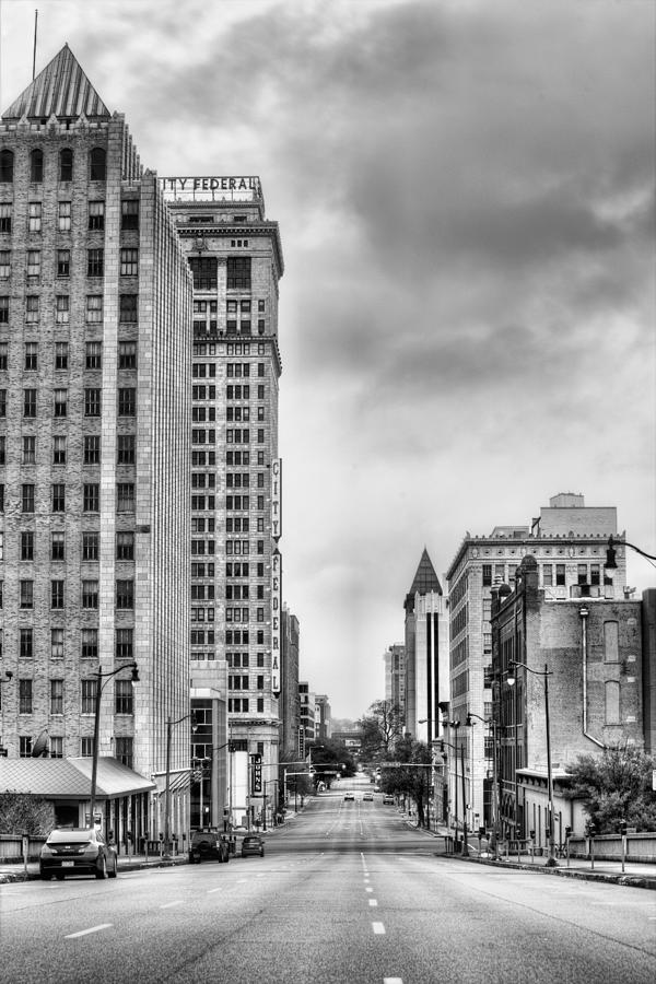 Downtown Birmingham Black and White Photograph by JC Findley