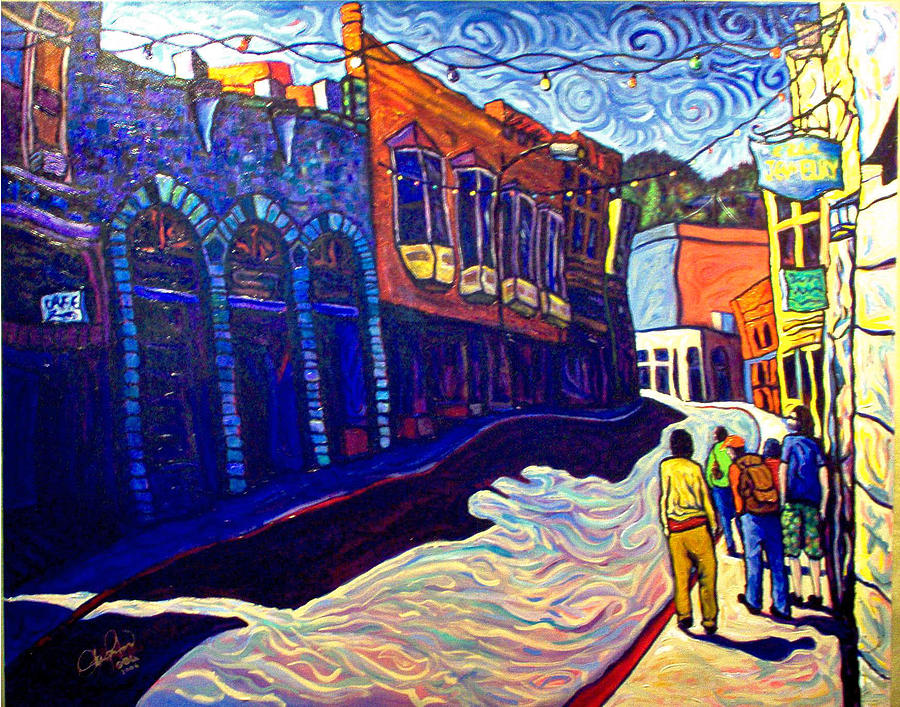 Downtown Painting - Downtown Bisbee by Steve Lawton