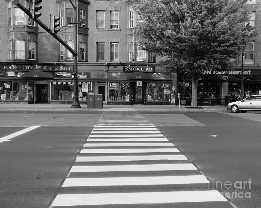 New England Photograph - Downtown Black and  White by Marcel  J Goetz  Sr