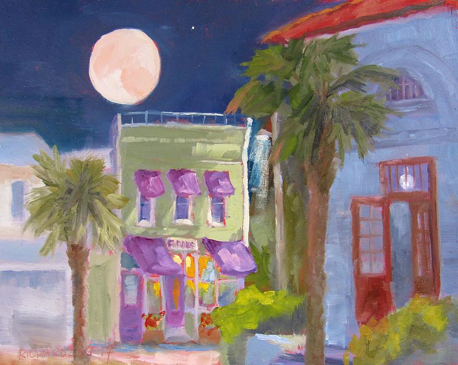 Downtown Books Nocturne Painting by Susan Richardson