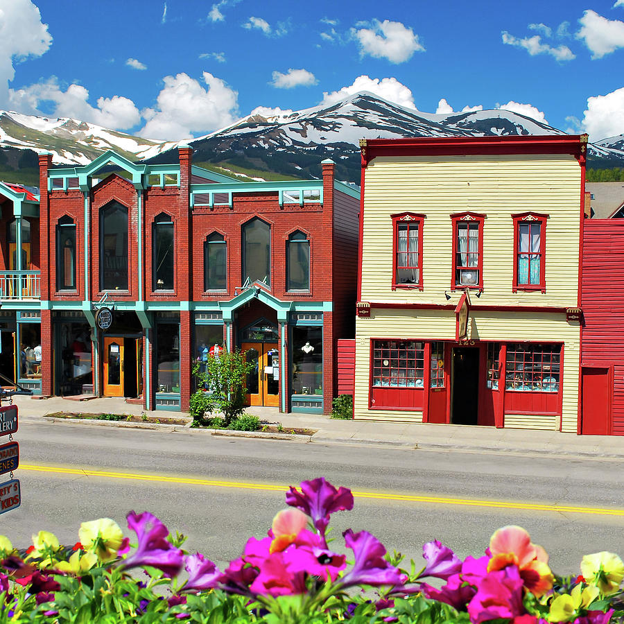 Downtown Breckenridge Colorado and Mountains - Square Format  Photograph by Gregory Ballos