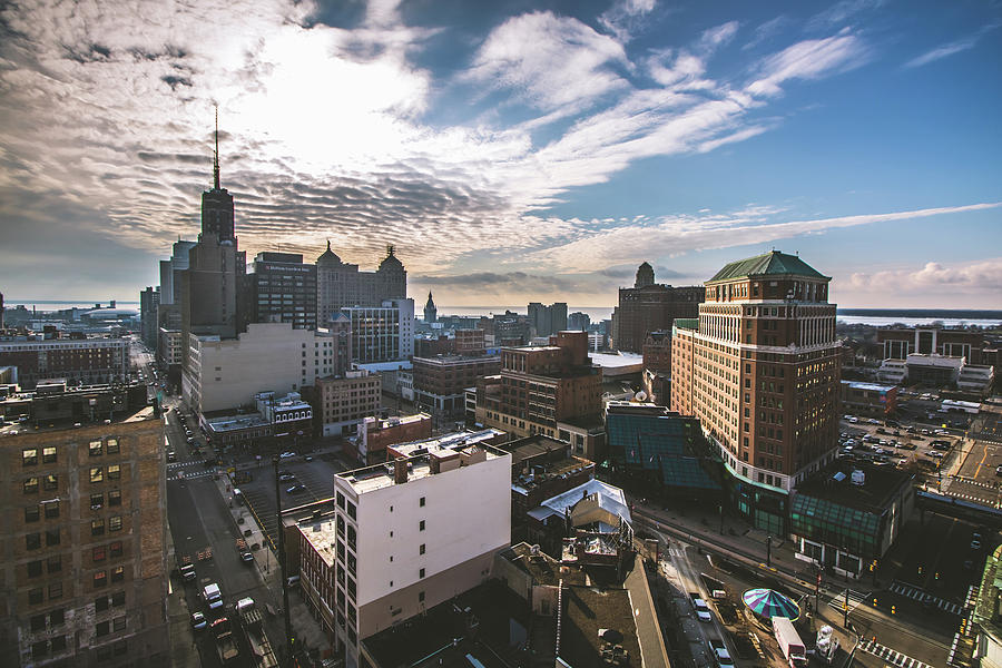 Downtown Buffalo from the roof of the Electric Tower Photograph by Jay Smith