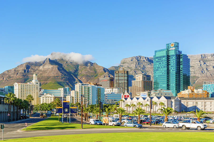 Downtown Cape Town with Table Mountain Photograph by Marek Poplawski