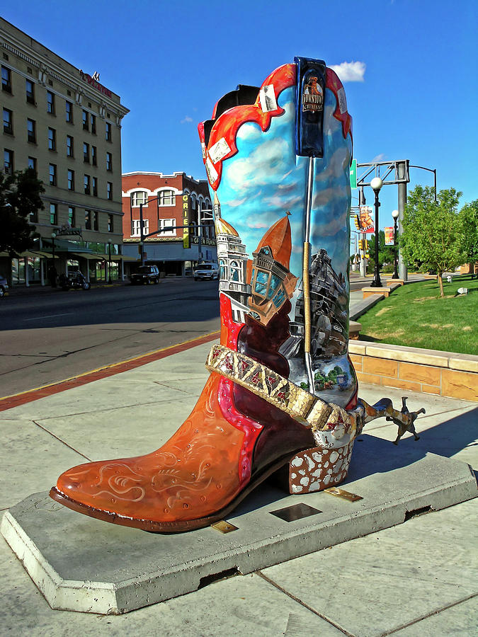 Downtown Cheyenne Big Boot Photograph by Sally Weigand