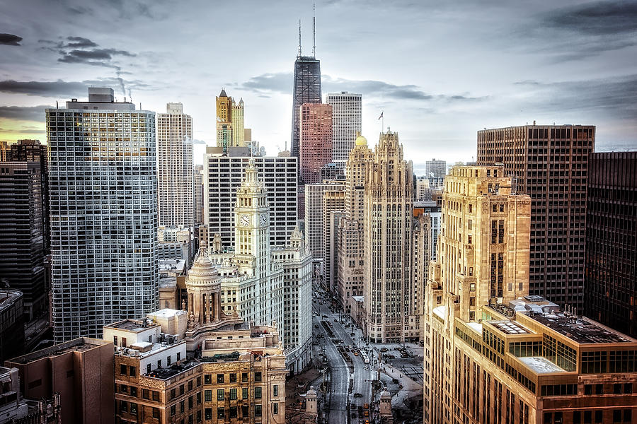 Downtown Chicago Cityscape 2 Photograph by Jennifer Rondinelli Reilly - Fine Art Photography