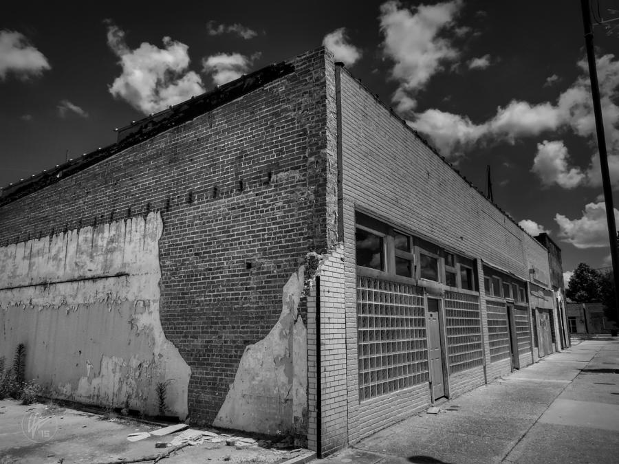 Brick Photograph - Downtown Clarksdale 001 BW by Lance Vaughn