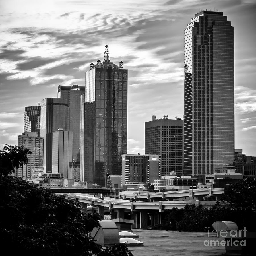Downtown Dallas in BW Photograph by Imagery by Charly