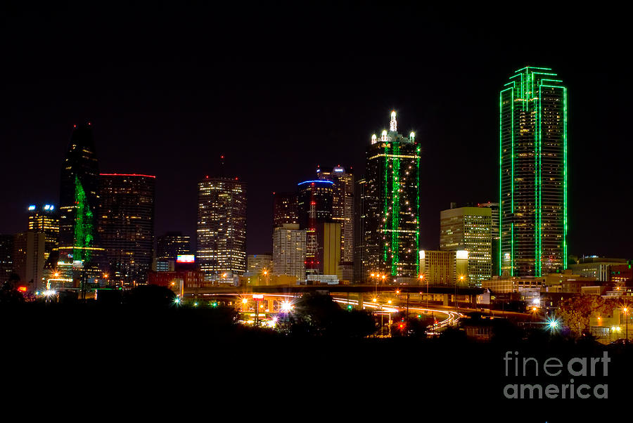 Downtown Dallas Texas night Photograph by Anthony Totah - Fine Art America