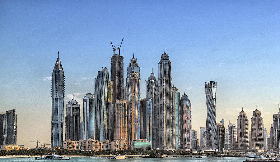 Skyscraper Digital Art - Downtown Dubai by Sandeep Gangadharan