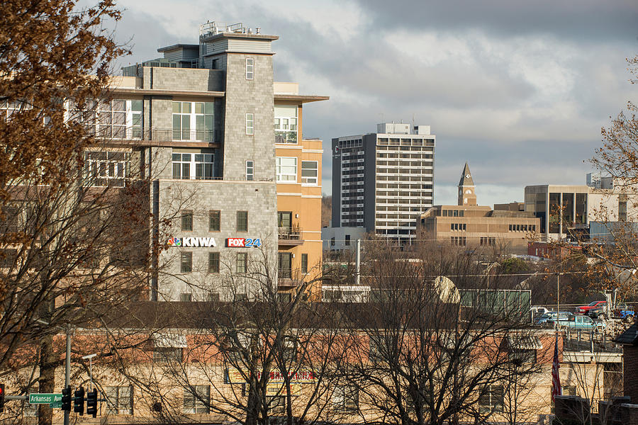 University Of Arkansas Photograph - Downtown Fayetteville Arkansas Skyline - Dickson Street by Gregory Ballos