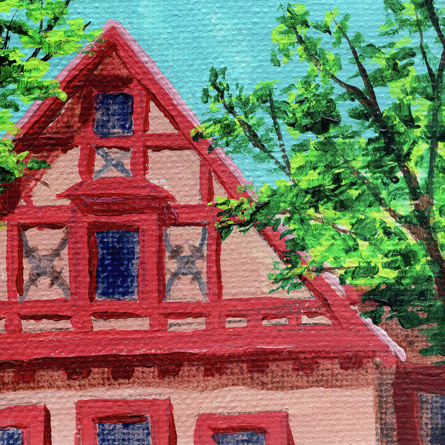 Downtown Frankenmuth Michigan Impressionistic Landscape Xii Painting
