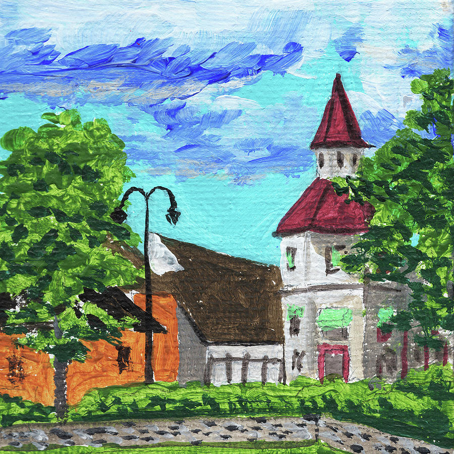 Downtown Frankenmuth Michigan Impressionistic Landscape Xxxii Painting