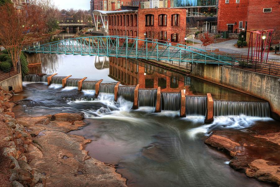 Downtown Greenville On The River Winter Photograph by Carol Montoya
